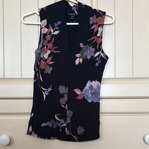 RW&CO. Black Floral Sleeveless Blouse